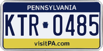 PA license plate KTR0485