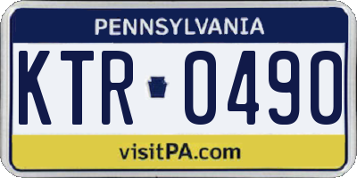 PA license plate KTR0490