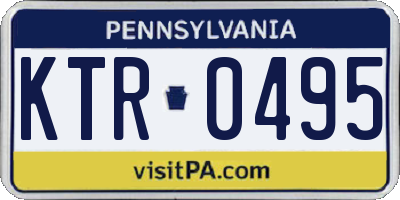 PA license plate KTR0495