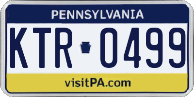 PA license plate KTR0499