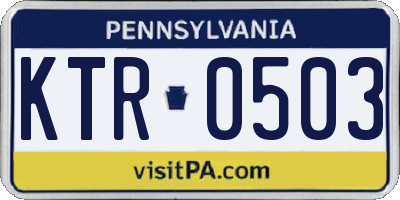 PA license plate KTR0503