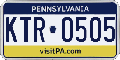 PA license plate KTR0505