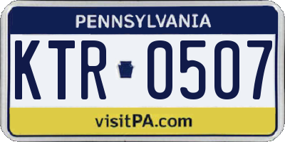 PA license plate KTR0507
