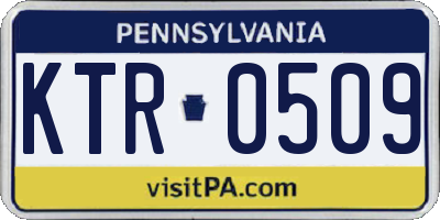 PA license plate KTR0509