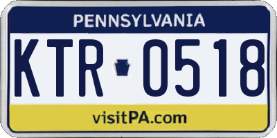 PA license plate KTR0518