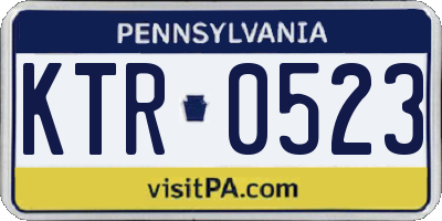 PA license plate KTR0523