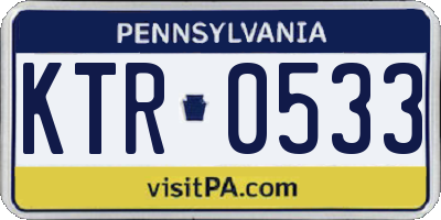 PA license plate KTR0533