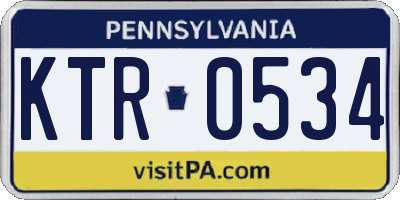 PA license plate KTR0534
