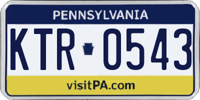 PA license plate KTR0543