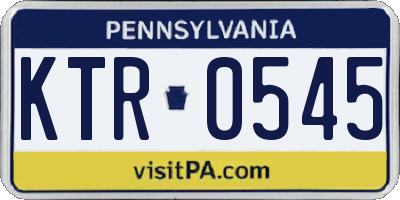 PA license plate KTR0545