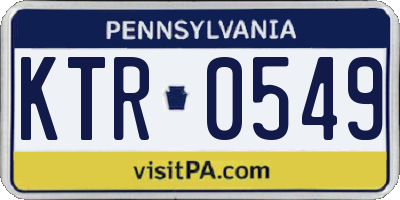 PA license plate KTR0549