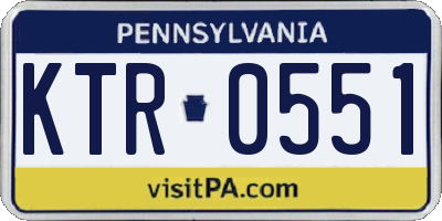 PA license plate KTR0551