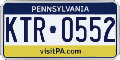 PA license plate KTR0552
