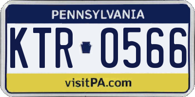 PA license plate KTR0566