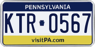 PA license plate KTR0567