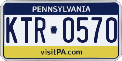 PA license plate KTR0570