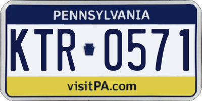 PA license plate KTR0571