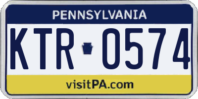 PA license plate KTR0574