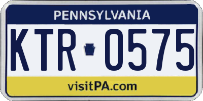 PA license plate KTR0575