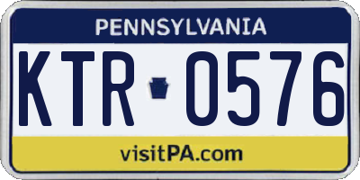 PA license plate KTR0576