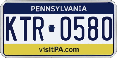 PA license plate KTR0580