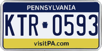 PA license plate KTR0593