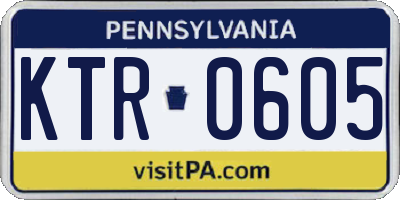 PA license plate KTR0605