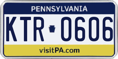 PA license plate KTR0606