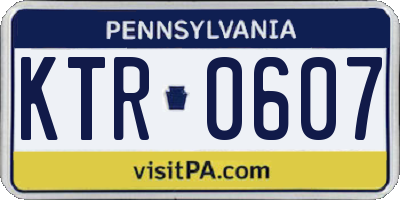 PA license plate KTR0607