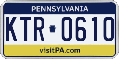 PA license plate KTR0610