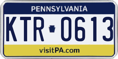 PA license plate KTR0613