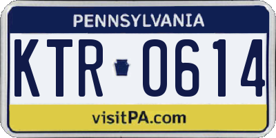 PA license plate KTR0614