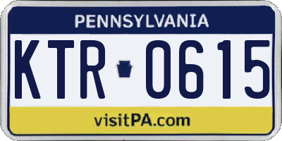 PA license plate KTR0615