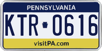 PA license plate KTR0616