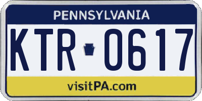 PA license plate KTR0617
