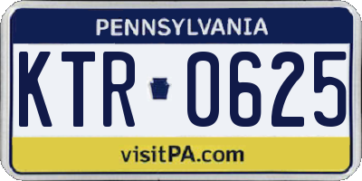 PA license plate KTR0625