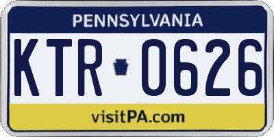 PA license plate KTR0626