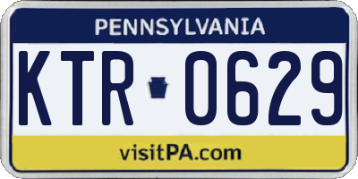 PA license plate KTR0629