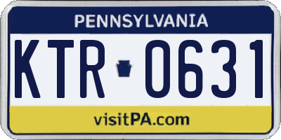 PA license plate KTR0631