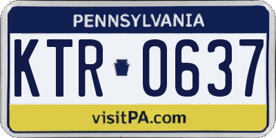 PA license plate KTR0637
