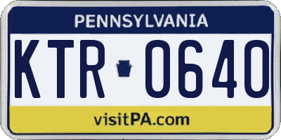 PA license plate KTR0640