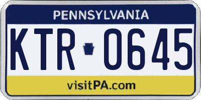 PA license plate KTR0645