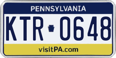 PA license plate KTR0648