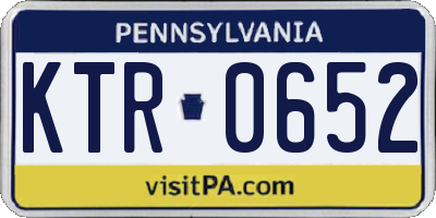PA license plate KTR0652