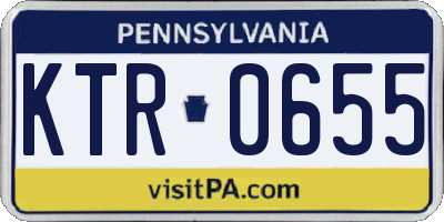PA license plate KTR0655