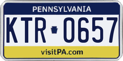 PA license plate KTR0657