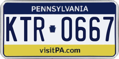 PA license plate KTR0667
