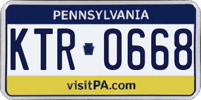 PA license plate KTR0668