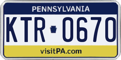 PA license plate KTR0670