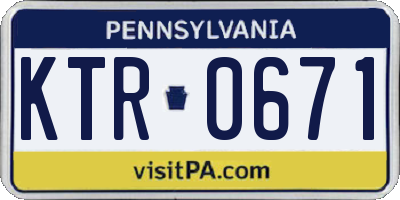 PA license plate KTR0671